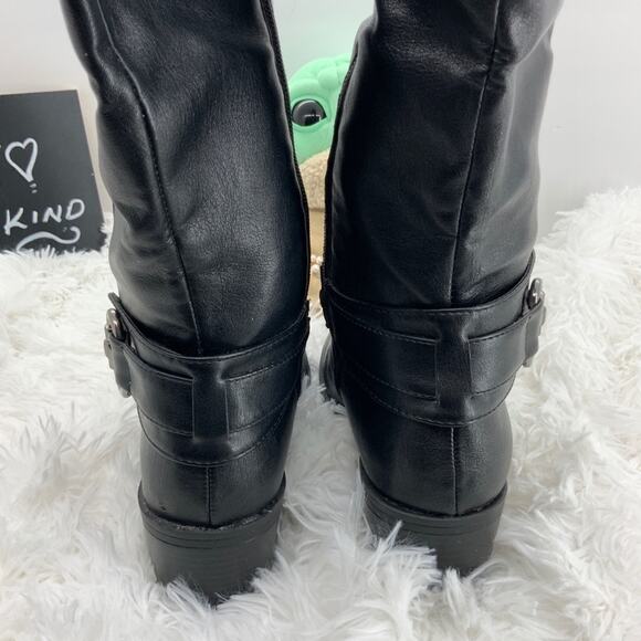 Sole Sensability Black Faux Leather Riding Boots 9 - Picture 3 of 12